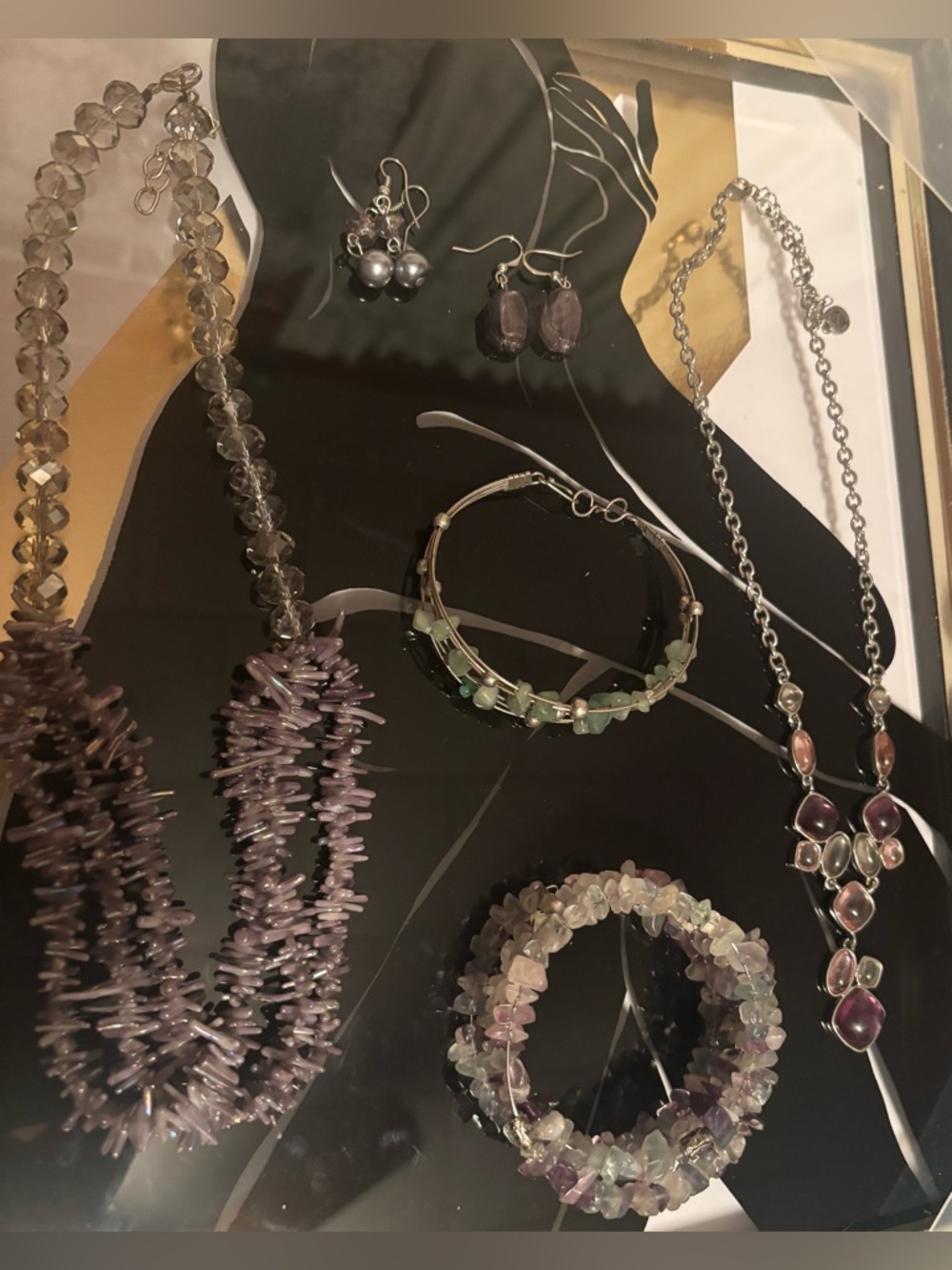 2 Necklaces, 2 Gemstone Bracelets, and 2 pairs of Earrings #121 - Picture 13 of 16